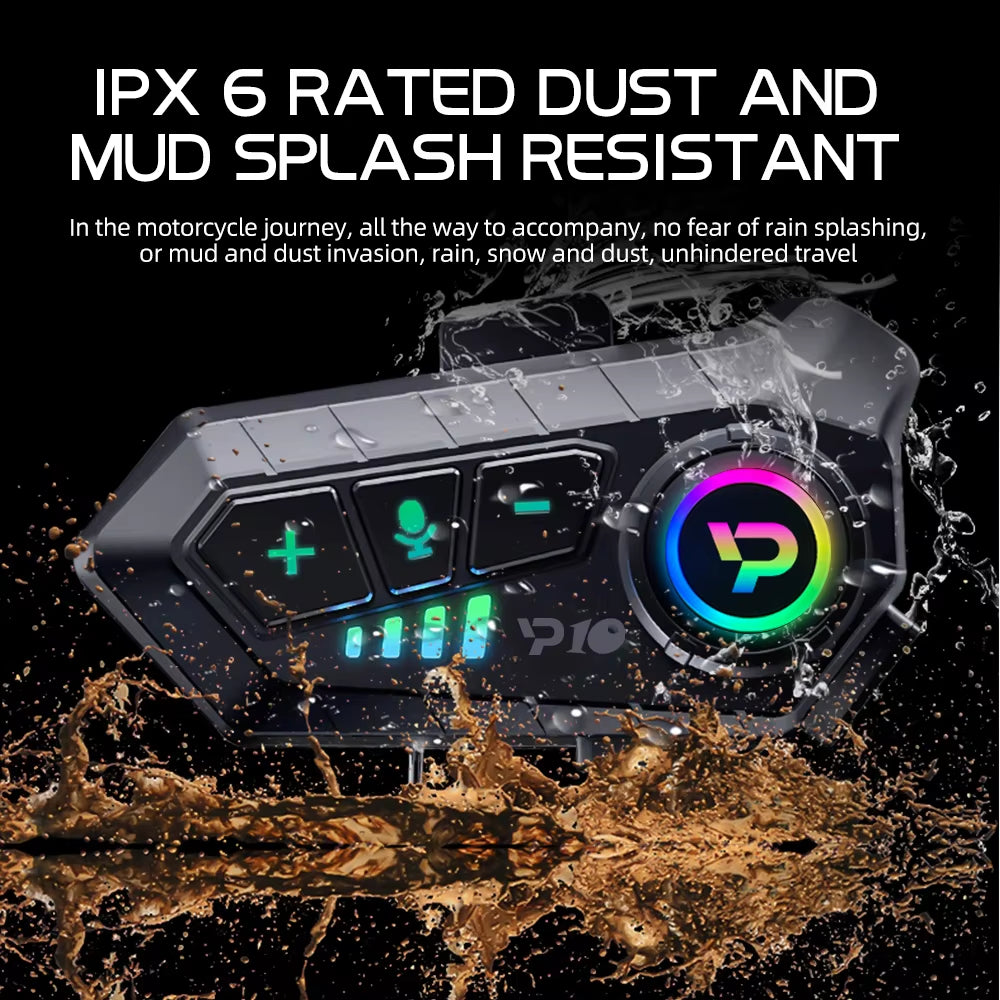 Motorcycle Helmet Headset Bluetooth 5.3 Wireless Moto Earphone Waterproof Hands-Free Call Kit Super Long Standby Headphone